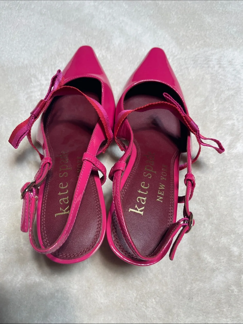 kate Spade Hot Pink Patent Slingback Pumps Size 6.5